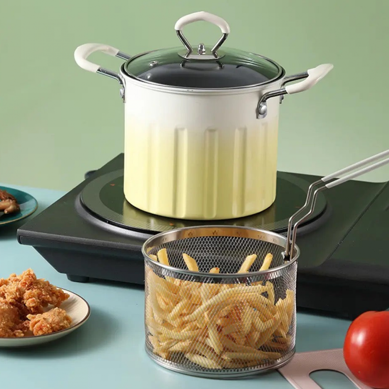 3L Stainless Steel Deep Frying Pot, Multifunctional Household Deep Frying Pan, Non Stick Mini Small Oil Frying Pot 3L Stainless Steel Deep Frying Pot, Multifunctional Household Deep Frying Pan, Non Stick Mini Small Oil Frying Pot